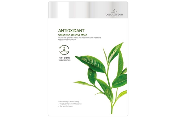 Маска c экстрактом зеленого чая - Beauugreen Antioxidant Green Tea Essence Mask