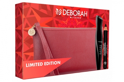 Набор - Deborah 24 ORE Absolute Volume Kit Red (mascara + pencil + bag)