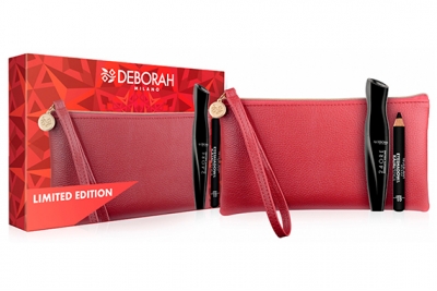 Набор - Deborah 24 ORE Absolute Volume Kit Red (mascara + pencil + bag)