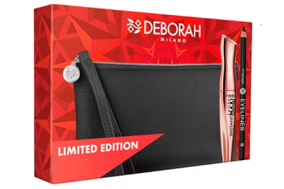 Набор - Deborah 24 ORE Instant Maxi Volume Kit (mascara + pencil + bag)