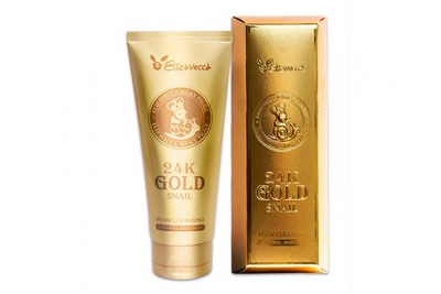 Очищающая пенка с муцином улитки и 24К золотом - Elizavecca 24k Gold Snail Cleansing Foam
