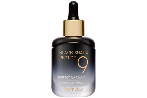 Омолаживающая сыворотка черная улитка и пептиды - Farmstay Black Snail & Peptide 9 Perfect Ampoule