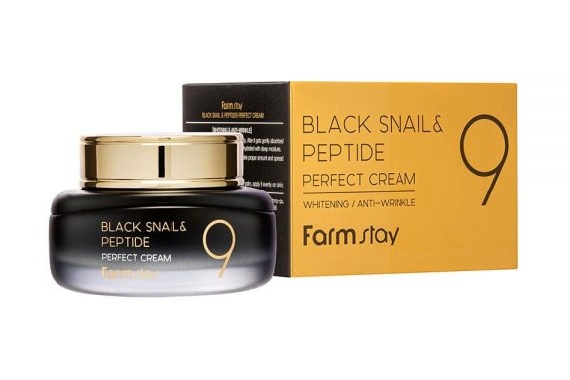 Крем с муцином черной улитки и пептидами - FarmStay Black Snail & Peptide 9 Perfect Cream