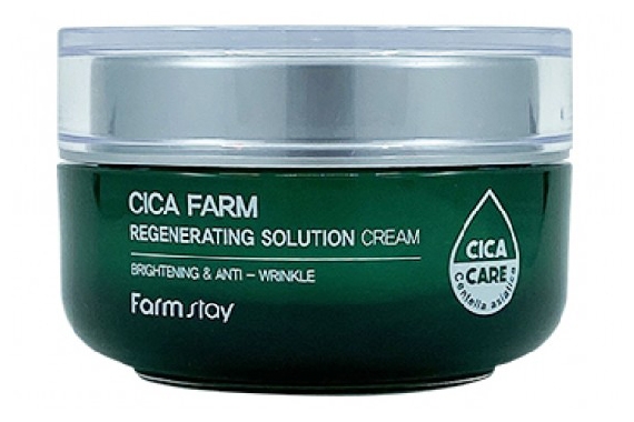 Крем для лица с центеллой - FarmStay Cica Farm Regenerating Solution Cream