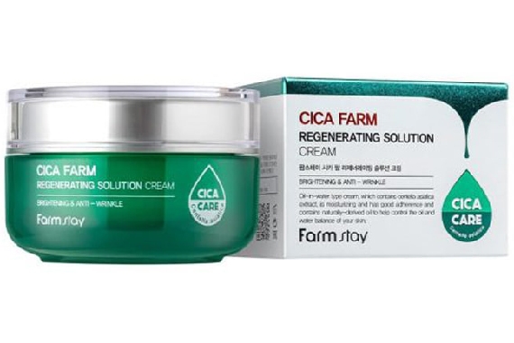 Крем для лица с центеллой - FarmStay Cica Farm Regenerating Solution Cream