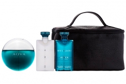 Bvlgari Aqva Pour Homme - Набор (edt 100ml + sh/gel 75ml + ash/balm 75ml + bag)