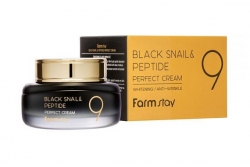 Крем с муцином черной улитки и пептидами - FarmStay Black Snail & Peptide 9 Perfect Cream